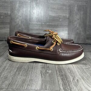 Sperry Womens Boat Shoes Size 6.5 Brown Leather Authentic Original 2 Eye NEW
